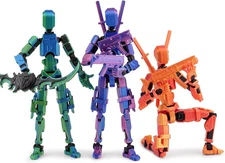 Pre-Assembly 3Pack 3D Printed 5.54'' Stick 13 Action Figure, Multi-Jointed Luck1