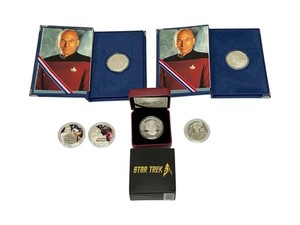 Lot Of 6 999 Silver Coins & Rounds : Star Trek, Star Wars and E.T. #23479