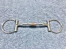 Premium Quality D Ring Western Myler Snaffle Horse Bit  Copper Barrel Roller