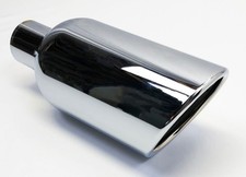Exhaust Tip 2.50 Inlet 5.00 Outlet 12.00 Wcr50012-250-rs Rolled Slant Chrome