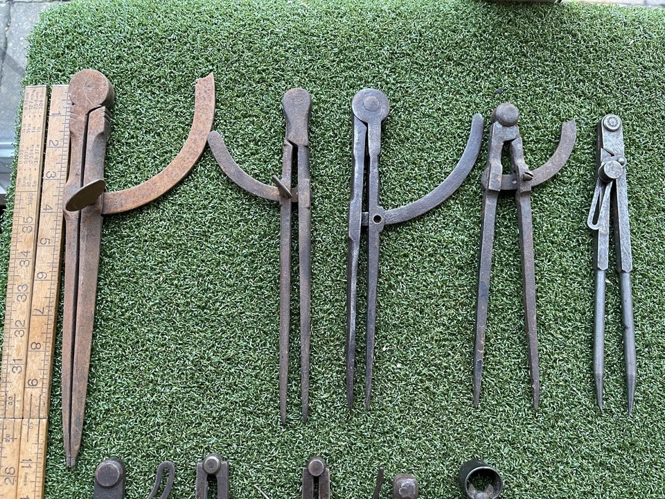 10 X PAIRS OF  VINTAGE ENGINEERS ADJUSTABLE DIVIDERS UPTO 11.25 INCHES IN LENGTH - Image 3 of 4