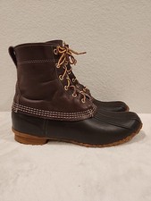 Vintage L.L.Bean Maine Men's 10M Hunting Boots Brown Leather Rubber Soles