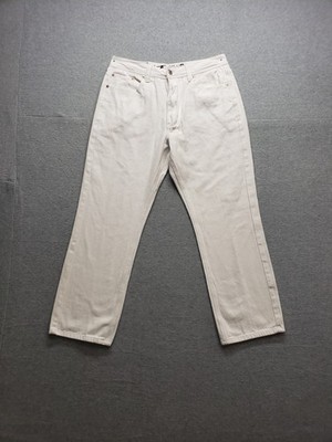 Trust Jeans Men Denim 36/32 White Zip Button 5 Pockets Mid Rise Straight Casual
