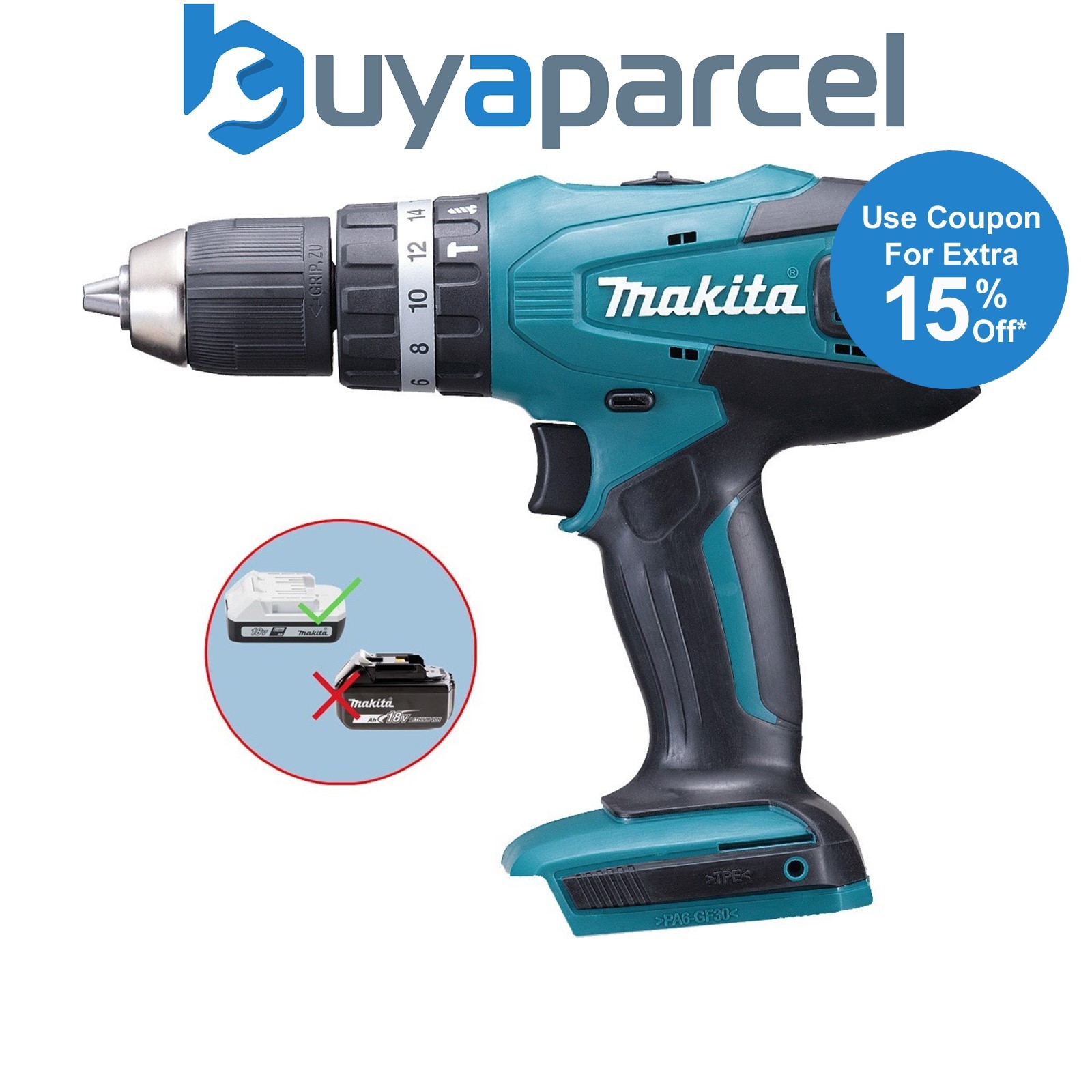 Makita HP457D 18 V Trapano a martello combinato senza fili agli ioni...