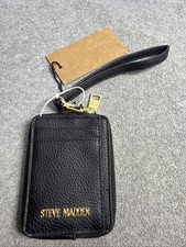 New Steve Madden BPipper Small Zip Wallet Card Case Wristlet Pebble Texture NWT