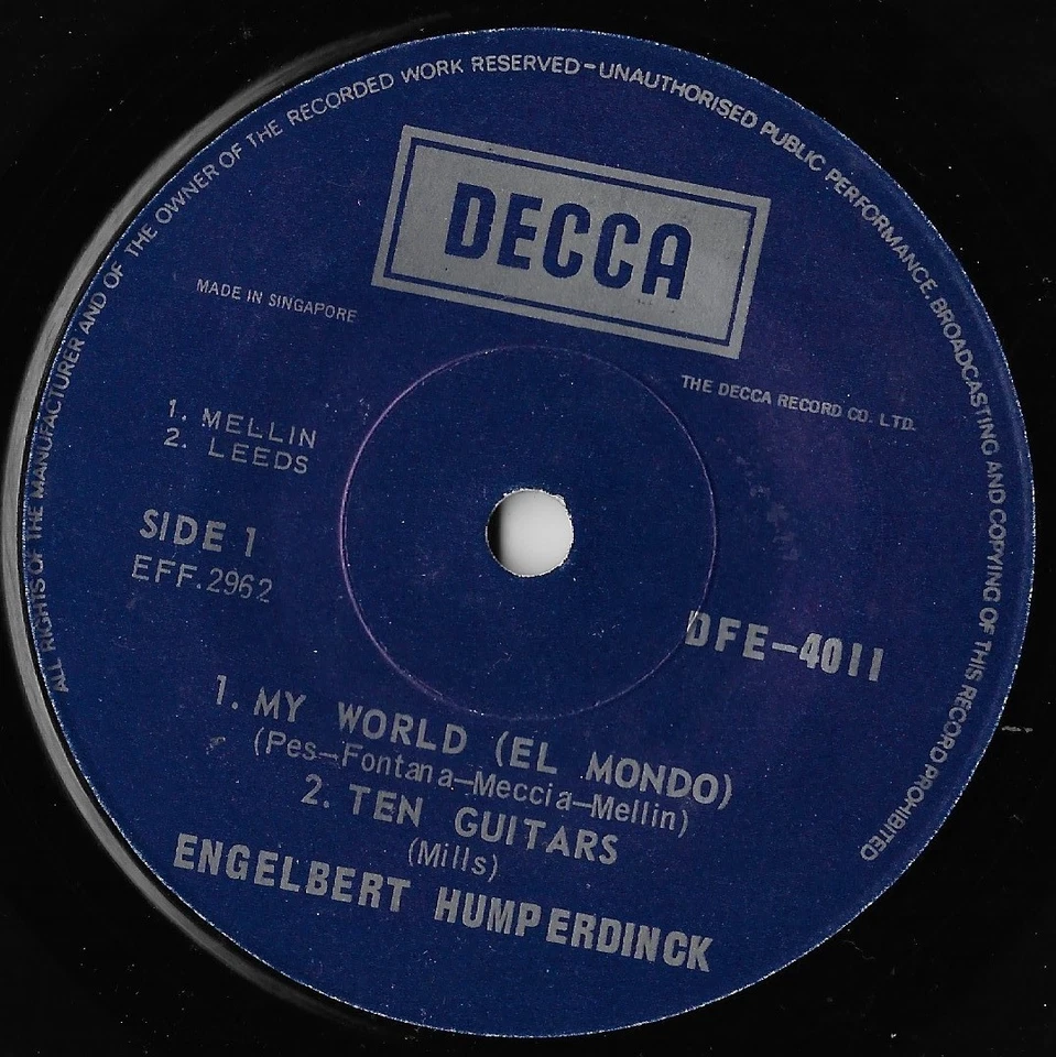 The Best Of Engelbert Humperdinck / Engelbert Humperdinck (EP) VG+/VG - Image 3 of 4