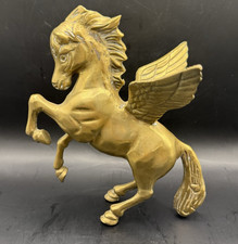 Solid Brass Mythological Pegasus Sculpture Statue Vtg 7.5" high