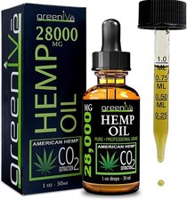 GreenIVe Hemp Drops 28,000mg Naturally Grown Oil Vegan Omegas... 