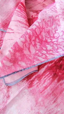 Halston Vintage 1975 Hot Pink Print Scarf / Gift With Perfume Launch Very Rare 
