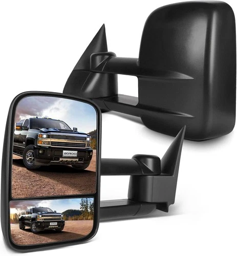 SCITOO Towing Mirrors Fit Chevy GMC Exterior Accessories Pack of 2, Black 