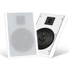 Kompakter Wandlautsprecher Paar mit extra flachem Design zur Festinstallation