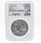 Peace-Dollar MS-70-NGC  Hand Signed First-Day-Issue .999 Silver US-Mint $1 2023