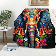 Elephant Throw Blanket, Elephant Birthday Gifts for Women and Men, Lightweigh...