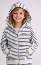 Roxy Girls Hoodie Zip Up Sweatshirt  Size 6 Small Stripe