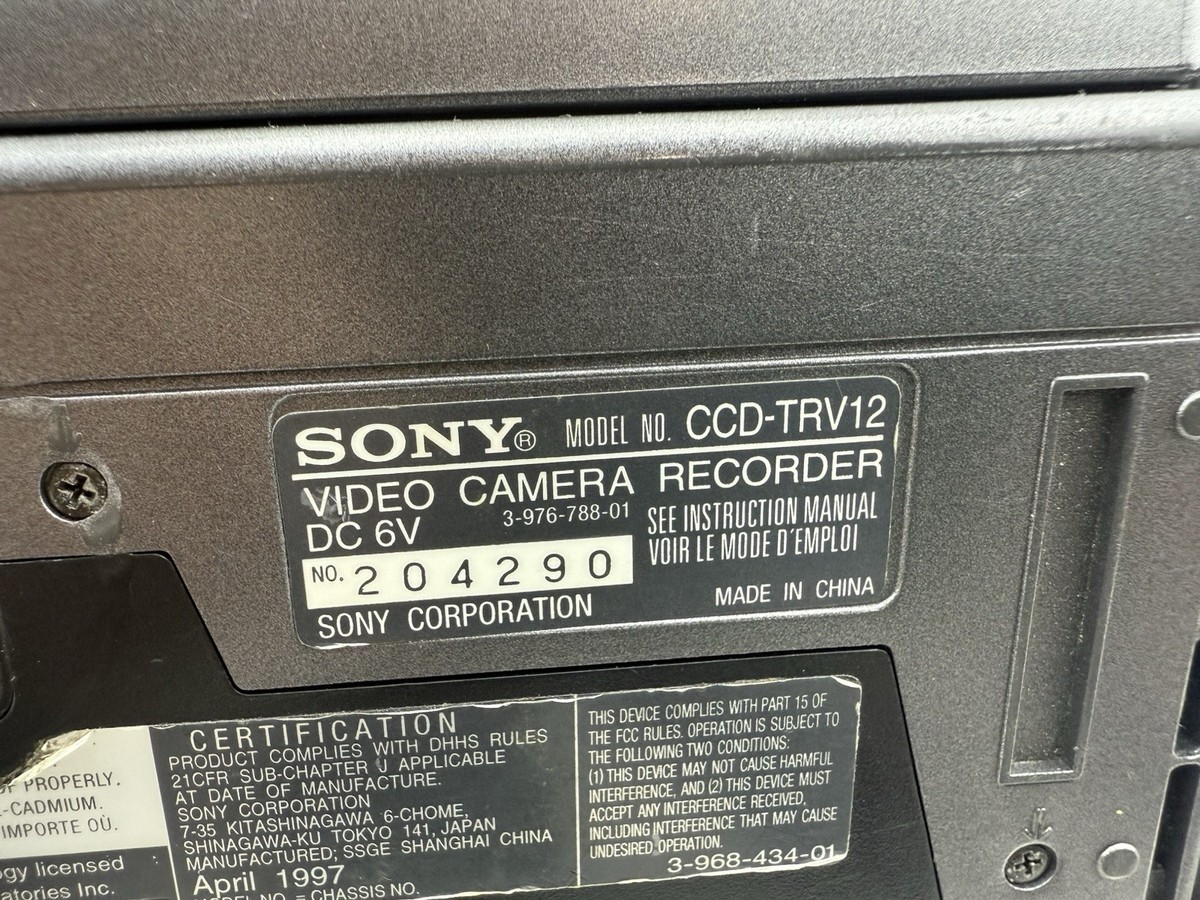 Sony Handycam CCD-TRV12 8mm Analog Camcorder for sale online | eBay