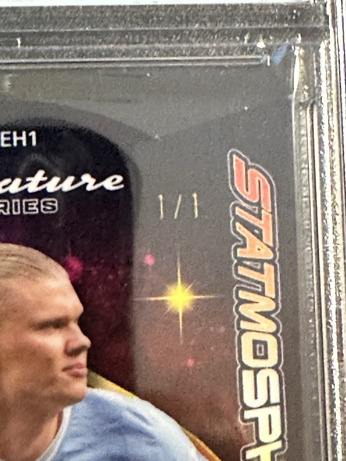 2024 Erling Haaland Statmosphere Black Crystal 1/1 Auto view 3