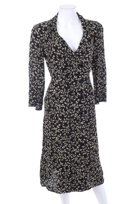 MANGO Kleid Hemdkleid Blusenkleid Midi Blumen M = S schwarz créme