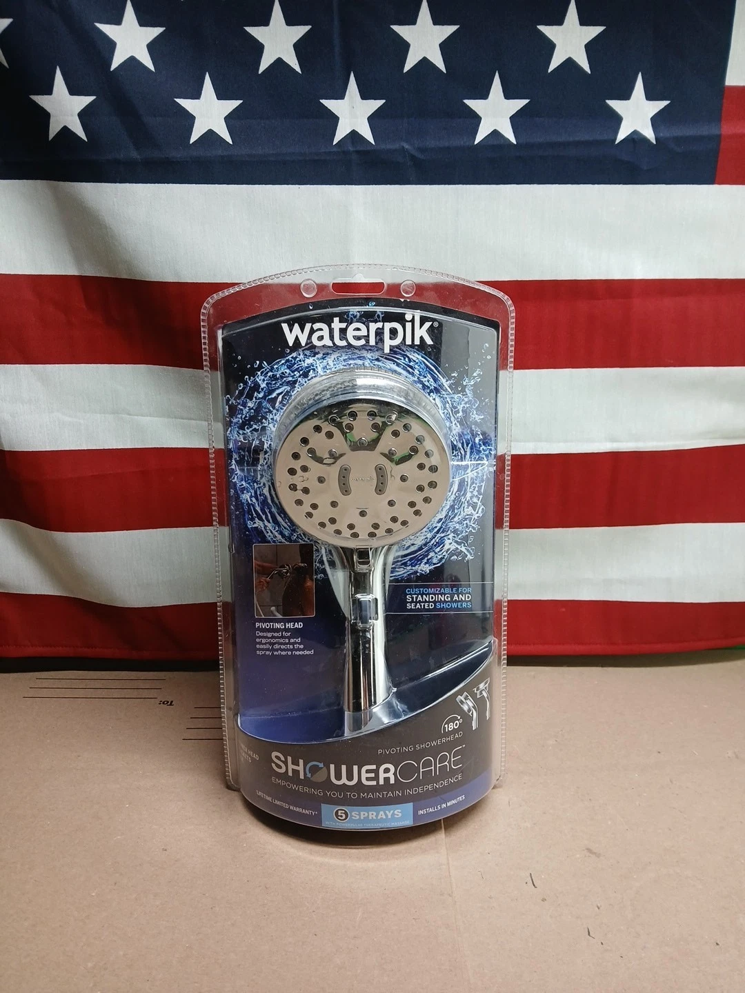 Waterpik Hand Held Shower Head Chrome 180-Degree 5-Modes QBS-563MEB