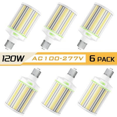 6X 120W LED Corn Light Bulb 4.5K/5K/5.7K CCT Replace 450W MH/HPS Warehouse Lamps