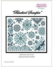 SHANNON CHRISTINE DESIGNS 'Bluebird Sampler' cross stitch pattern NEW