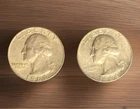 Lot of 2 1964 Washington Silver Quarter Business Strike Denver Mint KM#164