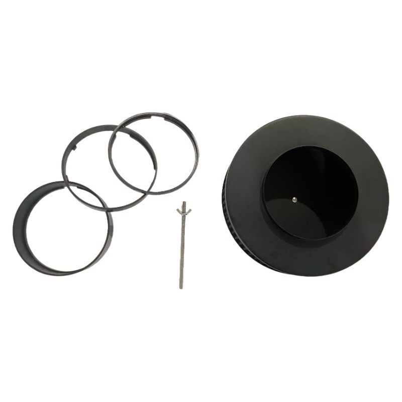 Black Air Cleaner 9" Dia x 2" High Suit Holley Edelbrock with 5-1/8" Neck