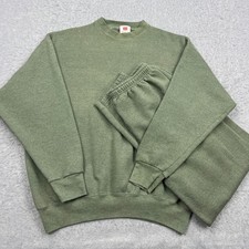 VTG Member's Mark Sweat Set Mens XXL Green Premium Weight Fleece Sweatshirt Pant