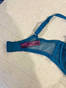 L'Agent Bra by Agent Provocateur 36D Bra Lace Electric Blue Underwire Bows LORNA