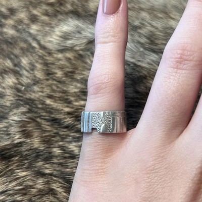 Vintage Heather Bryson 1997 Sterling Silber Artisan Made House Ring