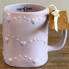 Rae Dunn 3D Heart CUP OF LOVE Valentines Day Mug NWT