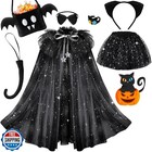 DRAMATION Halloween Costume for Girls, 7PCS Cat Costume for Girls with Prince