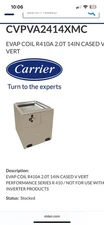 Carrier OEM CVPVA2414XMC 2-Ton Puron Upflow / Downflow 14" Cased V-Coil Vertex