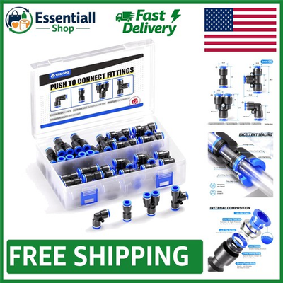 #ad #ad High Pressure 6mm OD Push to Connect Fittings 40 Piece Pneumatic Collection $23.74