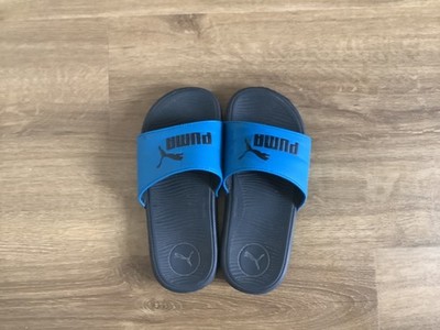 puma slides blue black, size 4.5