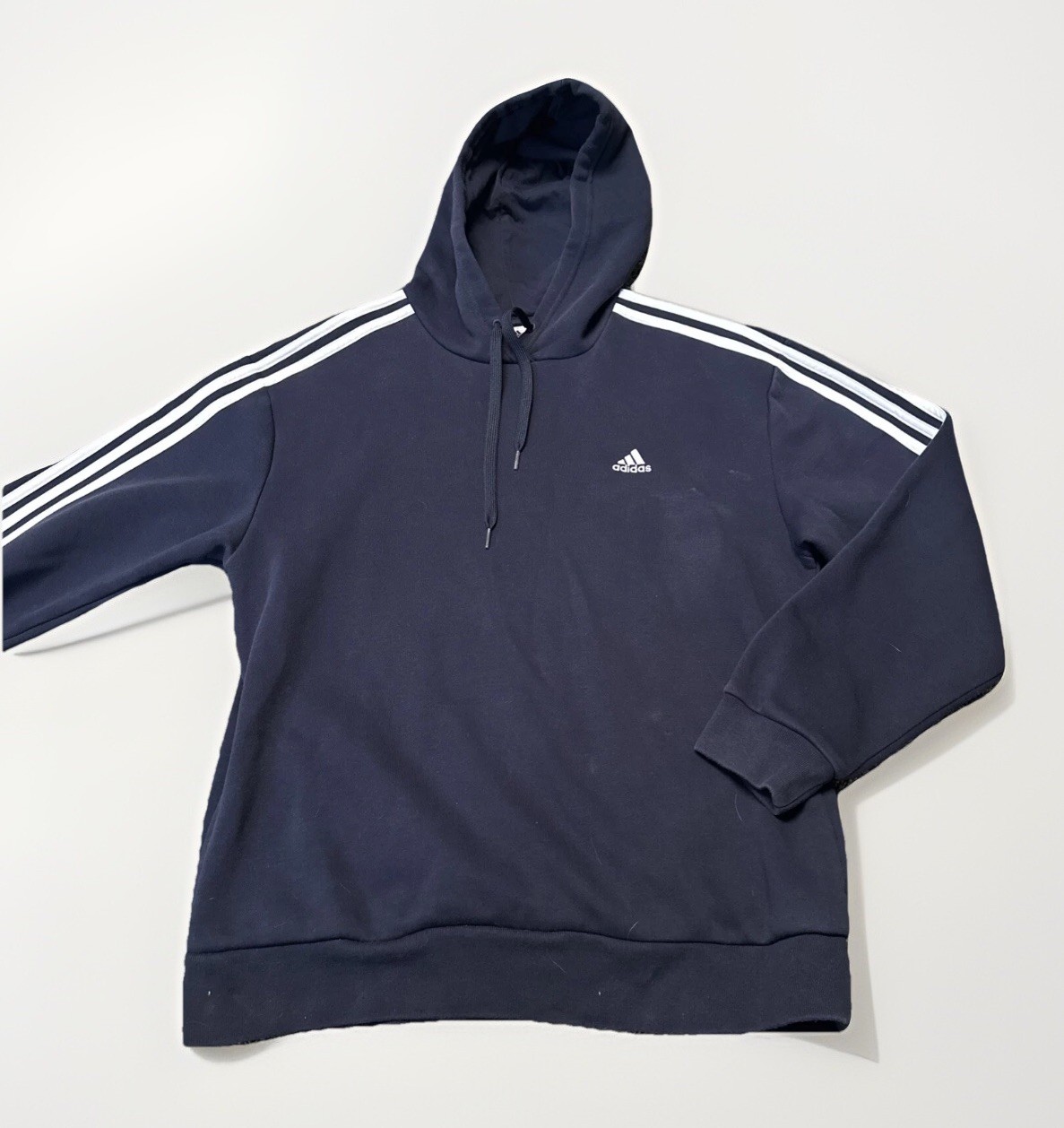 Adidas Sweatshirt Men Size Large Blue Pullover Hoodie Long Sleeve