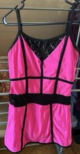 Hot Pink and Black Dance Costume Adult Medium