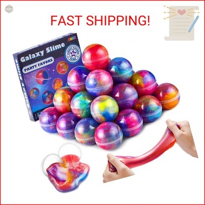 JOYIN Slime Party Favors, 24 Pack Galaxy Slime Ball - Stretchy, Non-Sticky, Mess