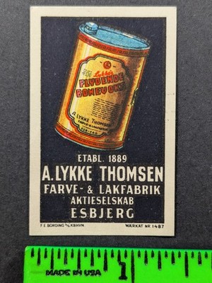 Vintage Thomsen Paint Varnish Factory German Poster Stamp