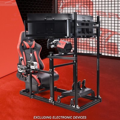 Supllueer 3060 Aluminum Profile Racing Sim Cockpit With Seat & Triple TV Stand