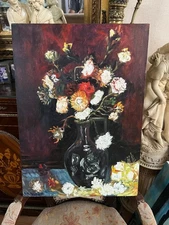 Vincent Van Gogh - Amazing Oil Canvas - Post impressionism - Signed -With Labels