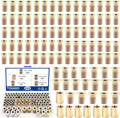 102Pcs 3/16'' Brake Line Fittings Assortment Kit,3/8 Inch-24 Threads Nuts and Uni