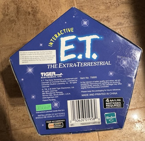 Rare Vintage E.T Furby Interactive Electric Toy By Tiger New In Box - Afbeelding 9 van 10
