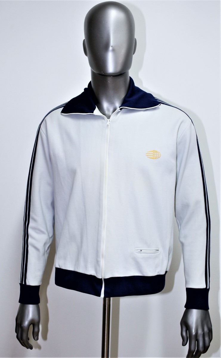 ADIDAS VENTEX Globus Vintage 60s white Tracksuit Jacket size M/L made in France
