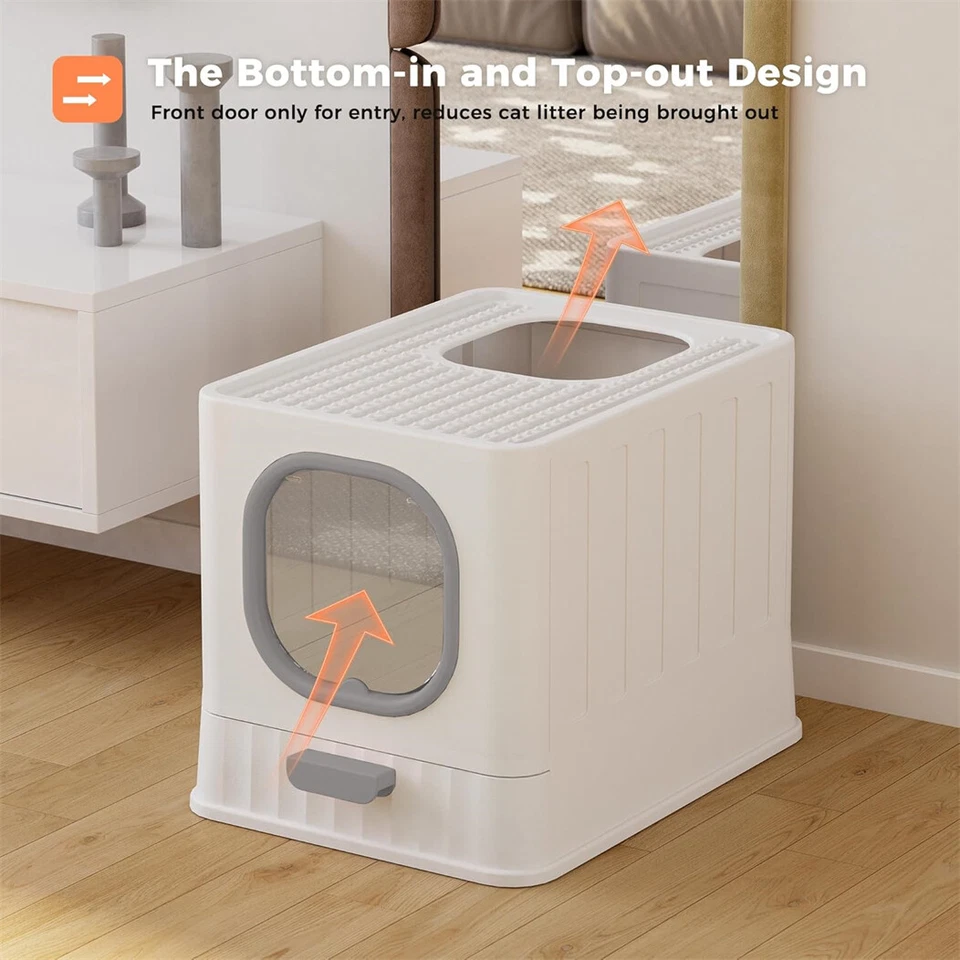 Katzentoilette Katzenklo XXL mit Hauben Toilette Katzen WC mit Deckel groß 50cm - Bild 4 von 4