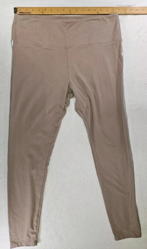 Pantalones ROSA Victorias Secret Leggings Beige Cintura Alta Gimnasio 2XL XXL Logo a Rayas Foto 4 de 4