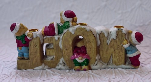 Candelabro de Navidad de cerámica Bear Noel - Imagen 4 de 14