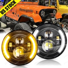 2x 7 Inch Round Led Halo Headlight Hilo Drl Beam For Jeep Wrangler Jk Lj Tj Cj 2x 7 Inch Round Led Halo Headlight Hilo Drl Beam For Jeep Wrangler Jk Lj Tj Cj