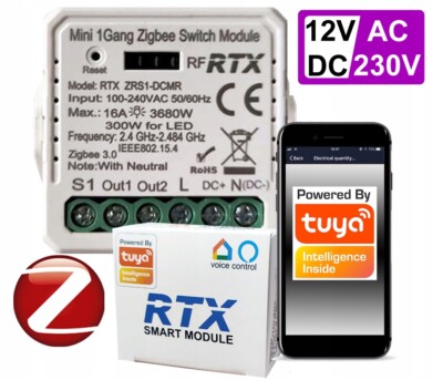 ZigBee TUYA +RF spannungsfreier Relais-Controller 12V / 230V Spannungsversorgung
