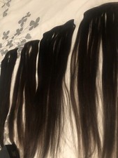 Foxy Locks Brown Black - Elegant 20 Seamless Clip In Human Hair Extensions 160g 