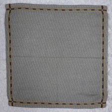 M464 FENDI GreenGray Cotton Scarf Scarves Pocket Square 17" X 18"